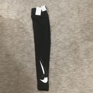 Nike Black Leggings with White Swoosh